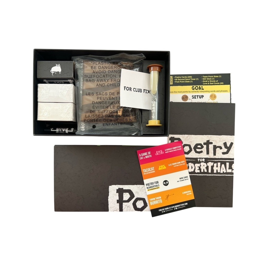 Poetry For Neanderthals By Exploding Kittens Word Game Party Game Open Box - Picture 2 of 3
